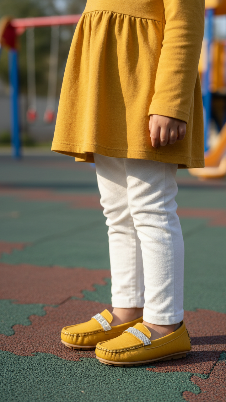 Girls Yellow Casual Moccasin KD0887