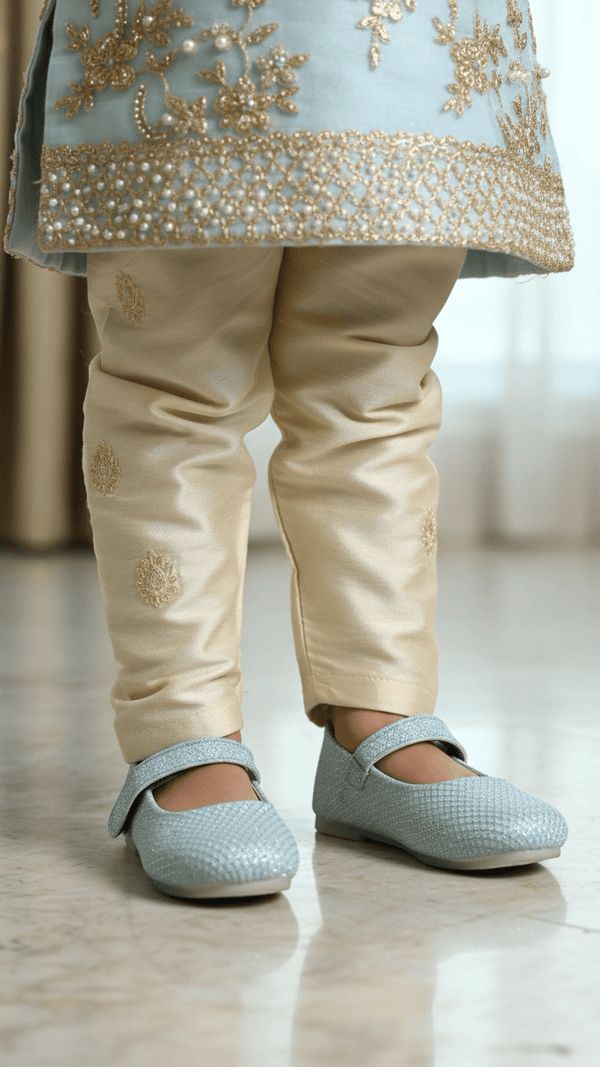 Girls Silver Fancy Pumps KD0936