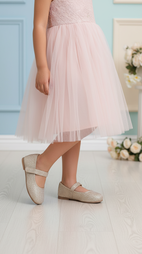 Girls Golden Fancy Pumps KD0937