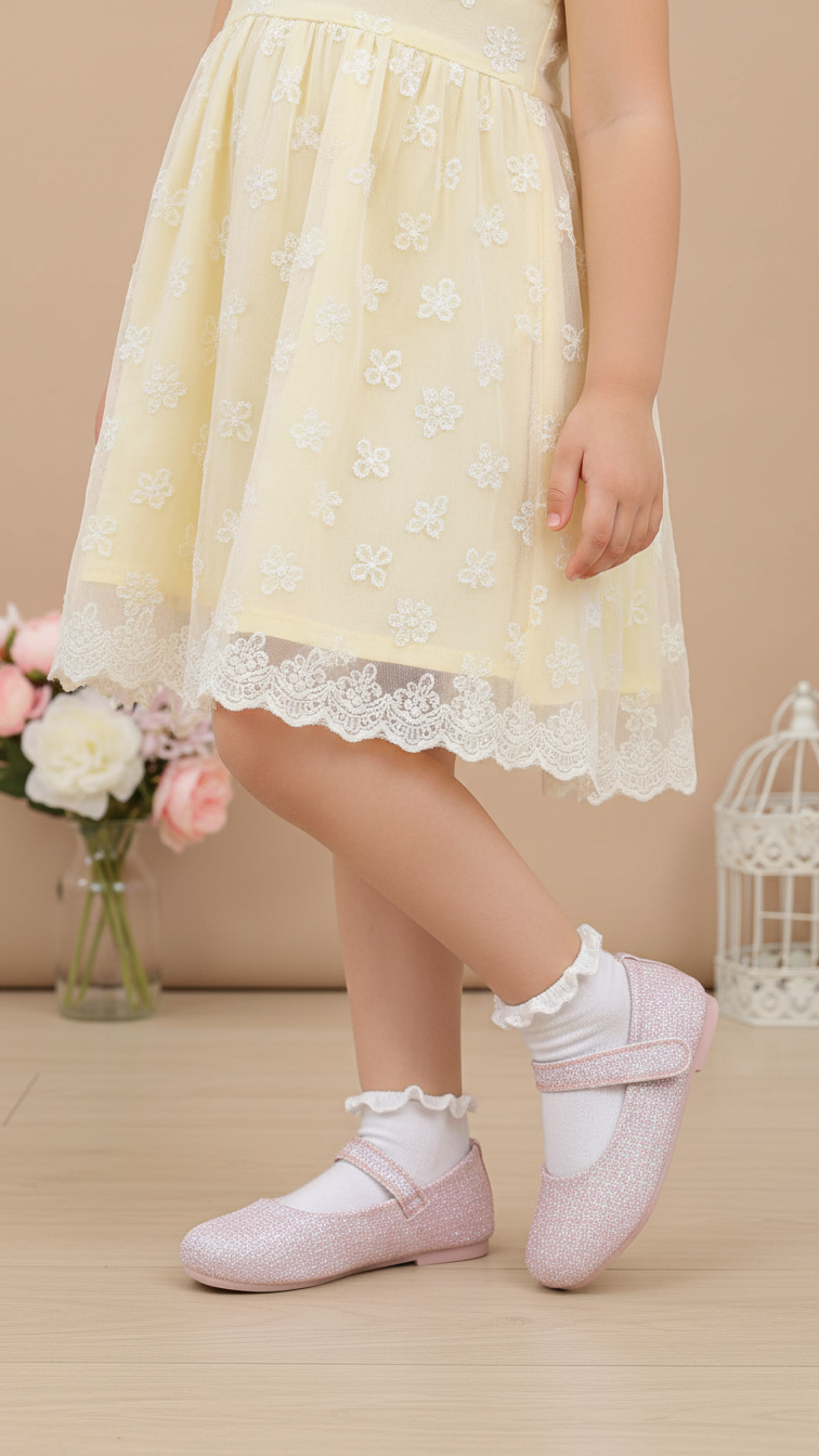 Girls Champagne Fancy Pumps KD0937