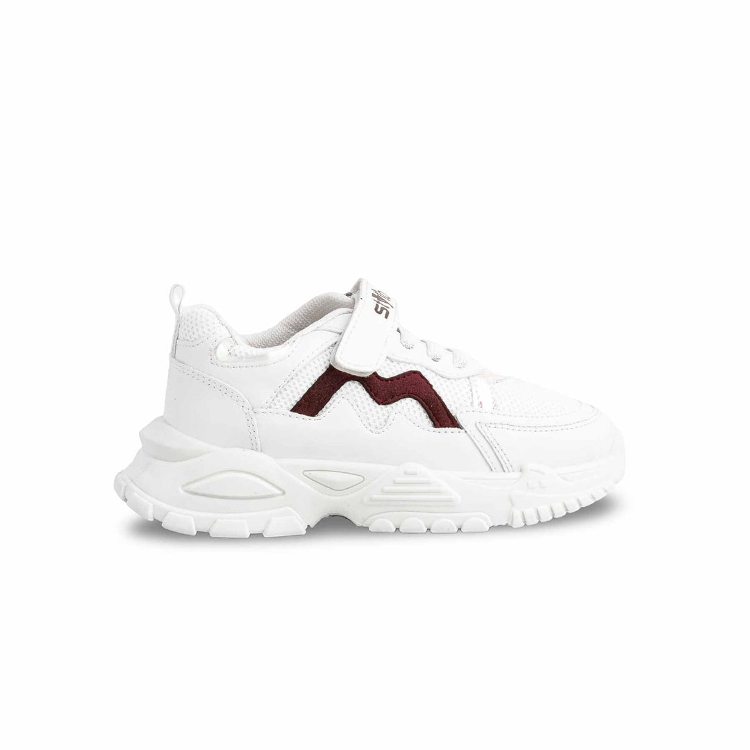 Girls White Casual Jogger KD1909