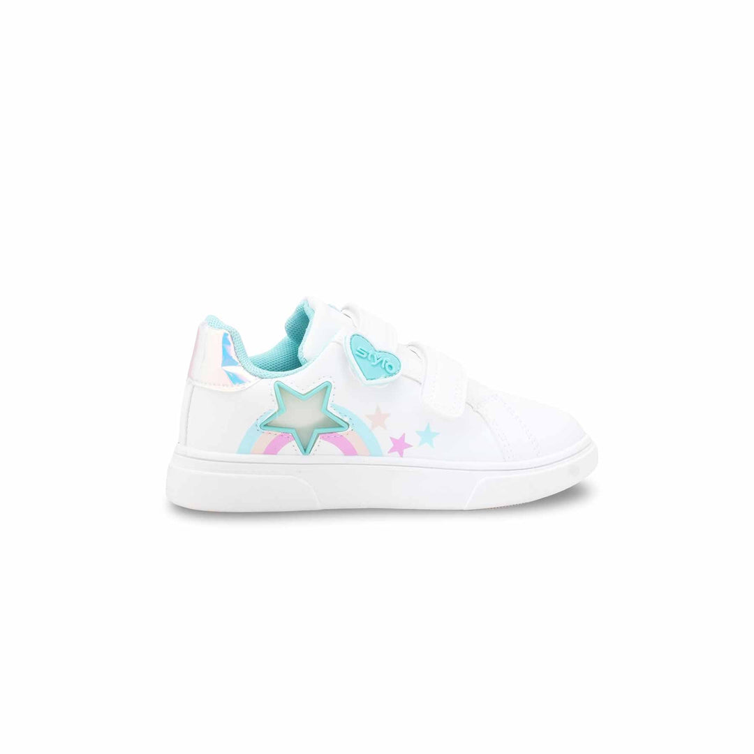 Girls White Casual Jogger KD1932