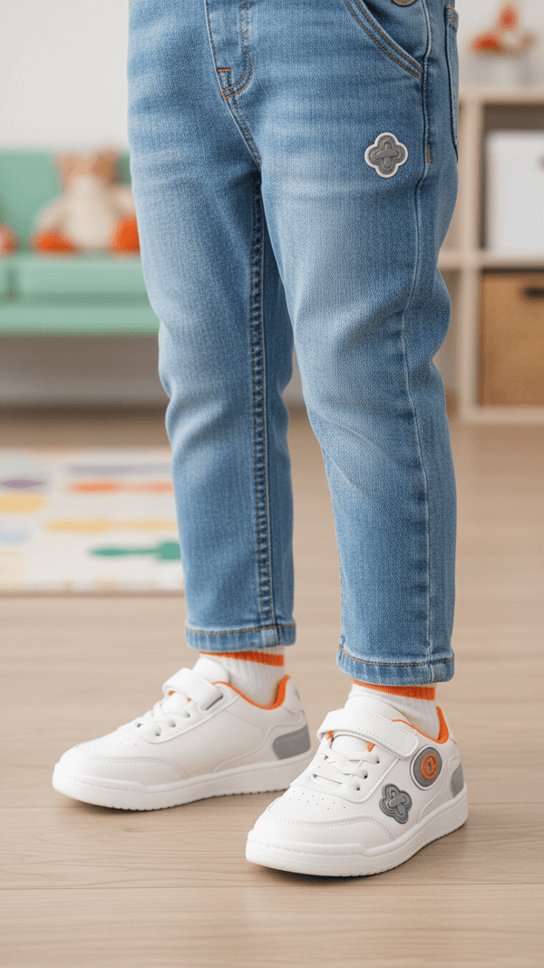 Girls White Casual Jogger KD1978