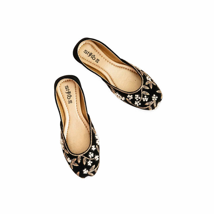 Girls Black Fancy Khusa KD2251