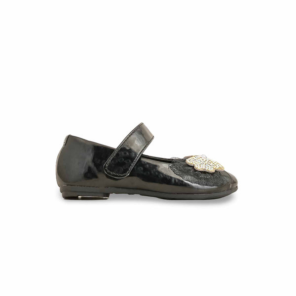 Girls Black Formal Pumps KD2258