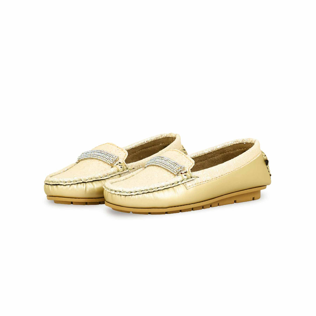 Girls Golden Formal Moccasin KD2354