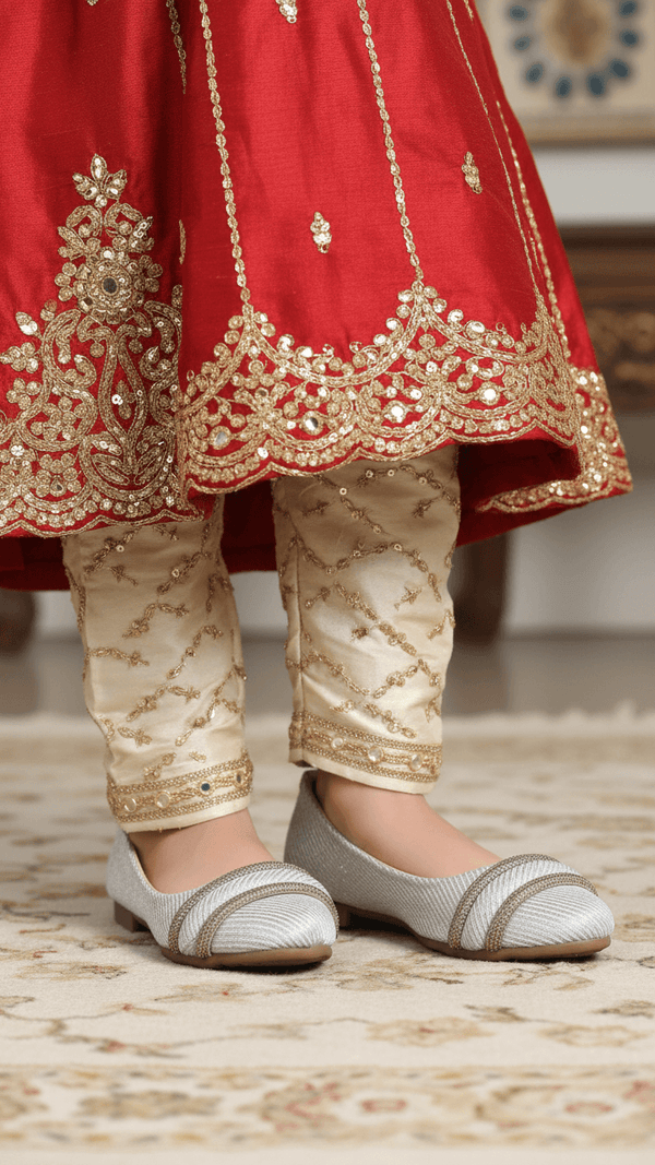 Girls Golden Fancy Pumps KD2381