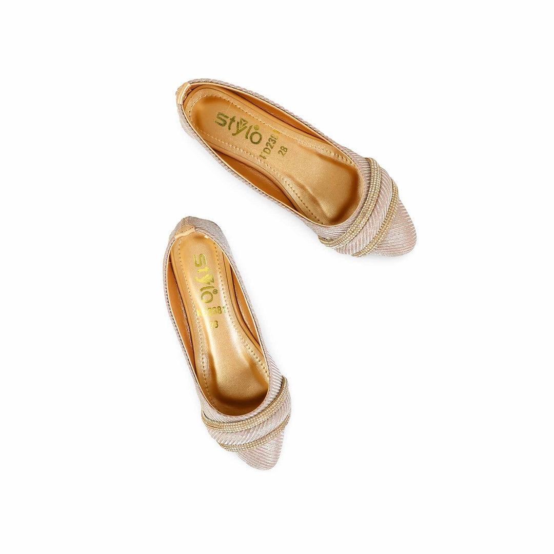 Girls Peach Fancy Pumps KD2381