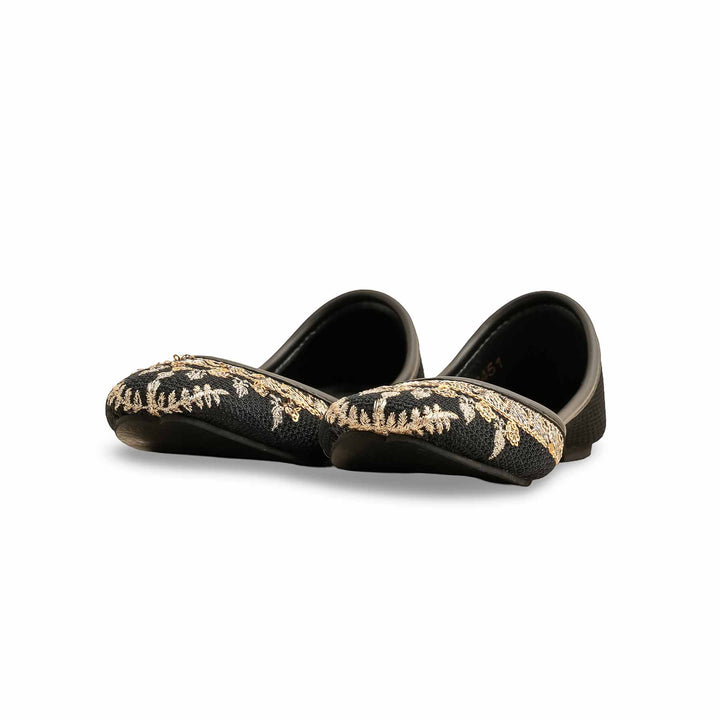 Girls Black Fancy Khusa KD2451