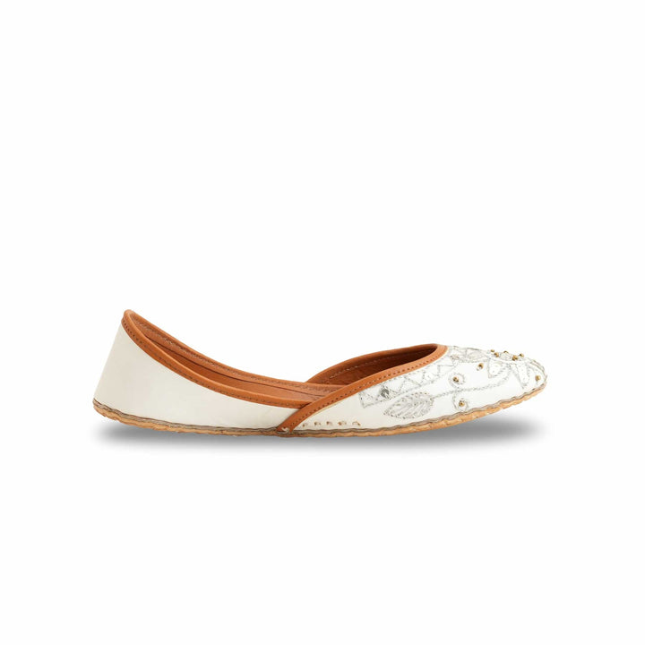 Girls White Fancy Khusa KD2452