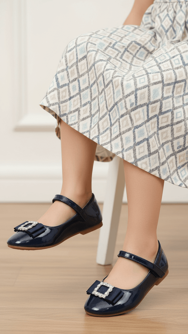 Girls Navy Casual Pumps KD2463