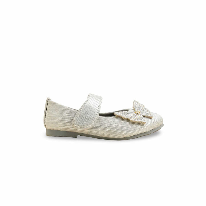Girls Silver Fancy Pumps KD2470