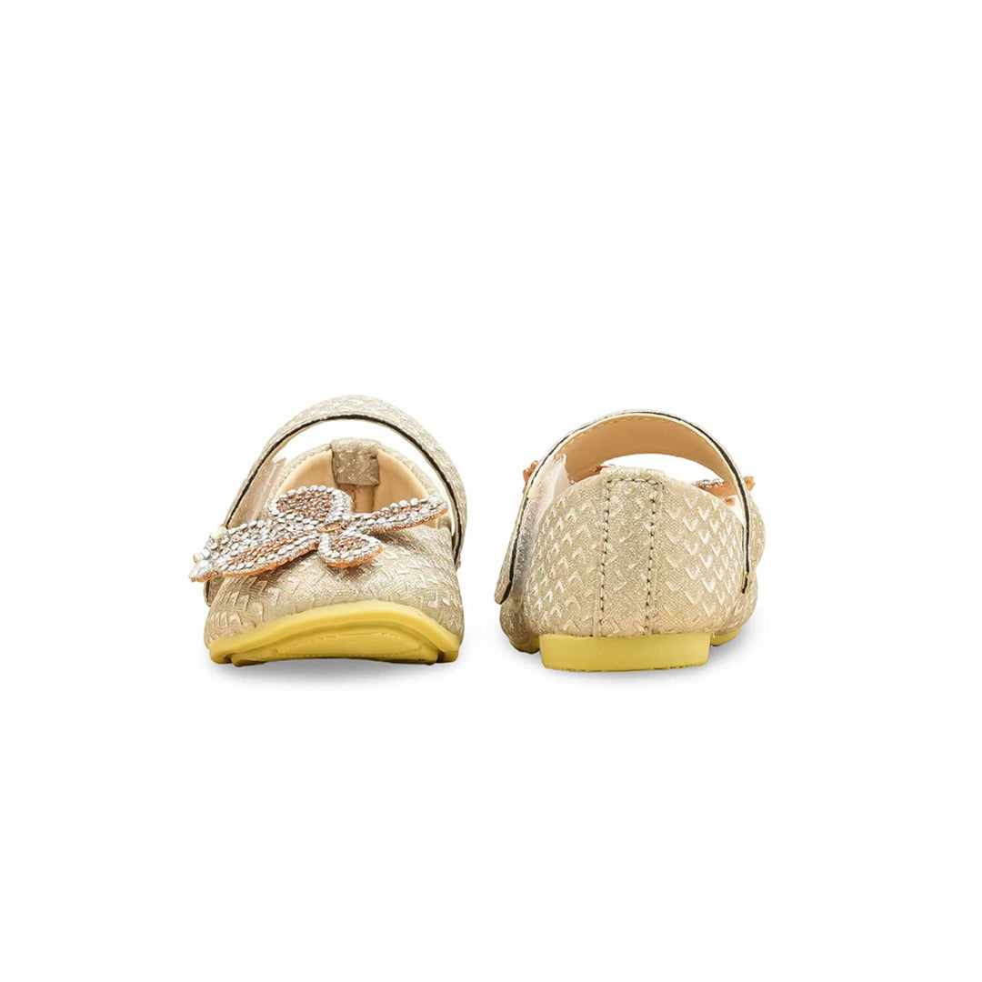 Girls Golden Fancy Pumps KD2471