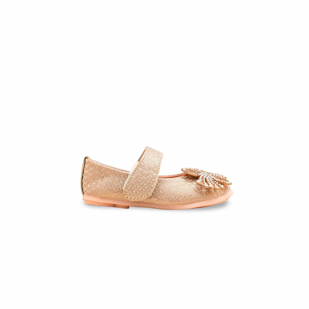 Girls Peach Fancy Pumps KD2471