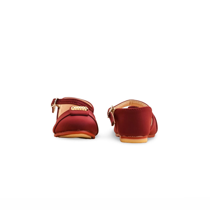 Girls Maroon Formal Pumps KD2477