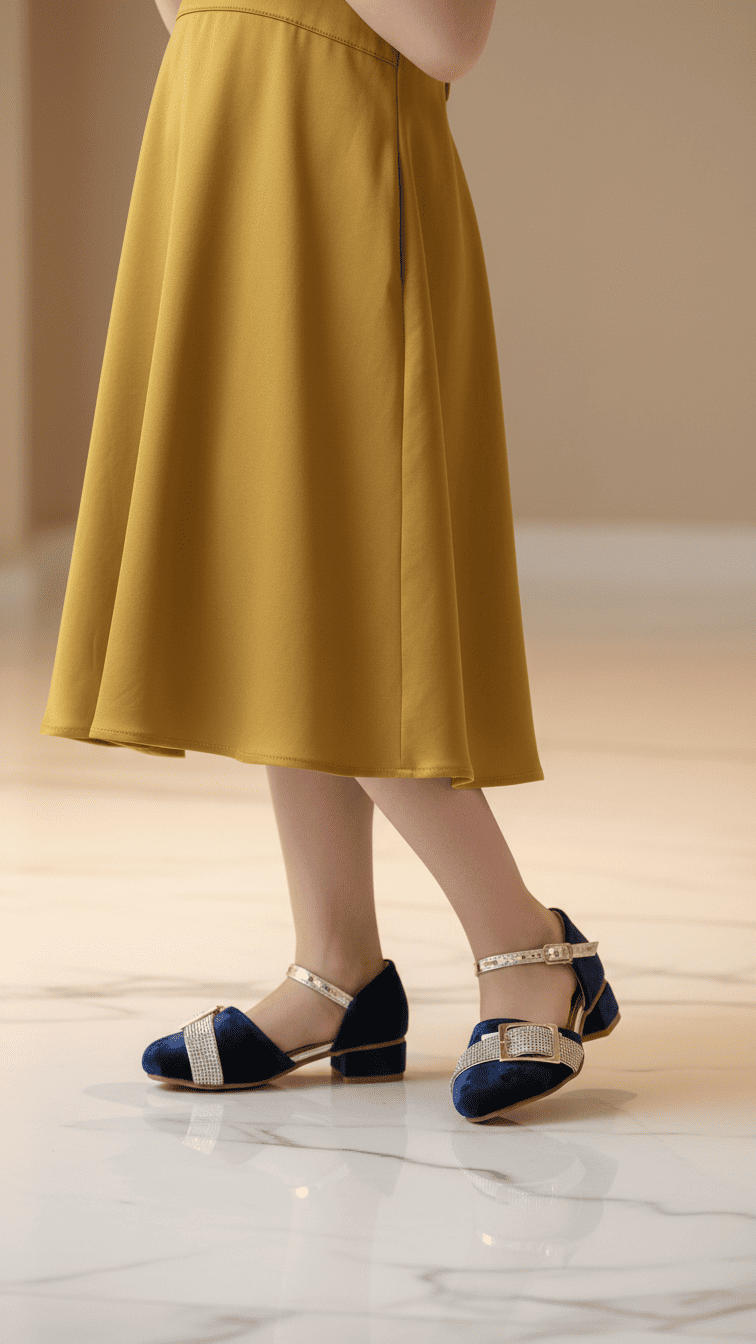 Girls Blue Fancy Pumps KD2483
