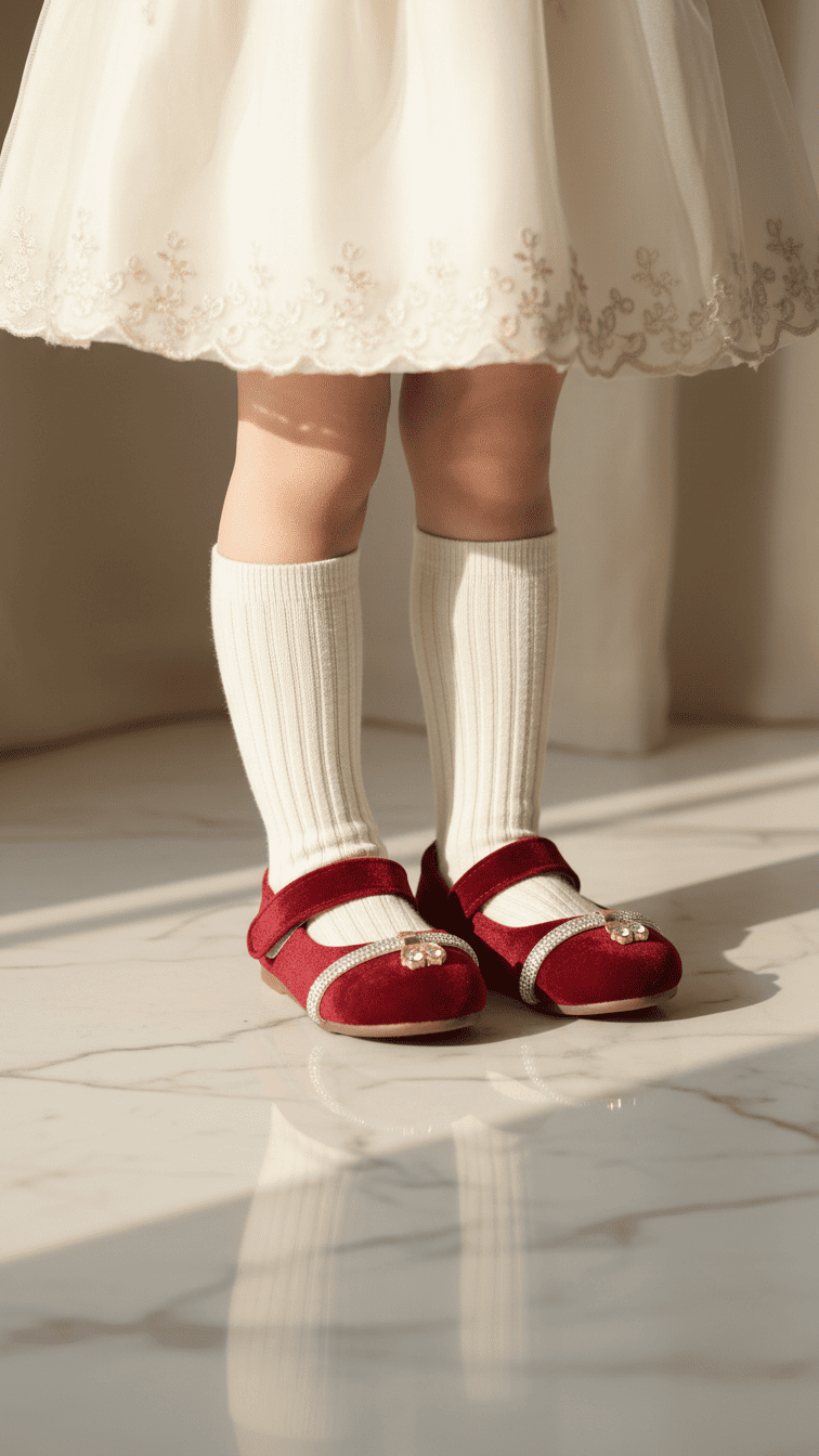 Girls Maroon Formal Pumps KD2486