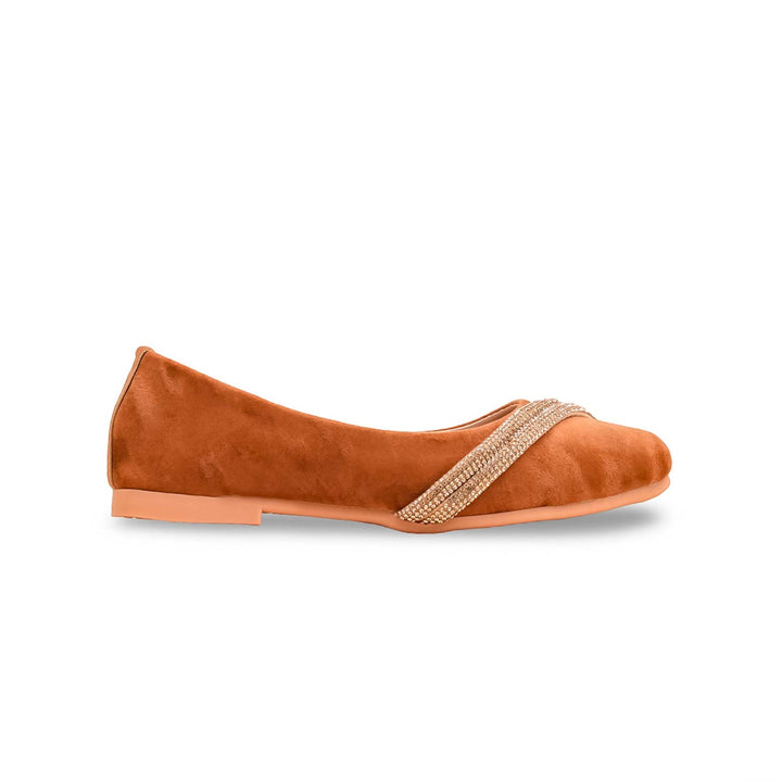 Girls Brown Fancy Pumps KD2488