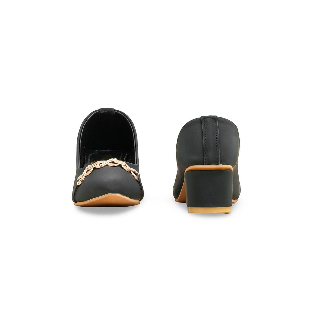 Girls Black Formal Court Shoes KD2490