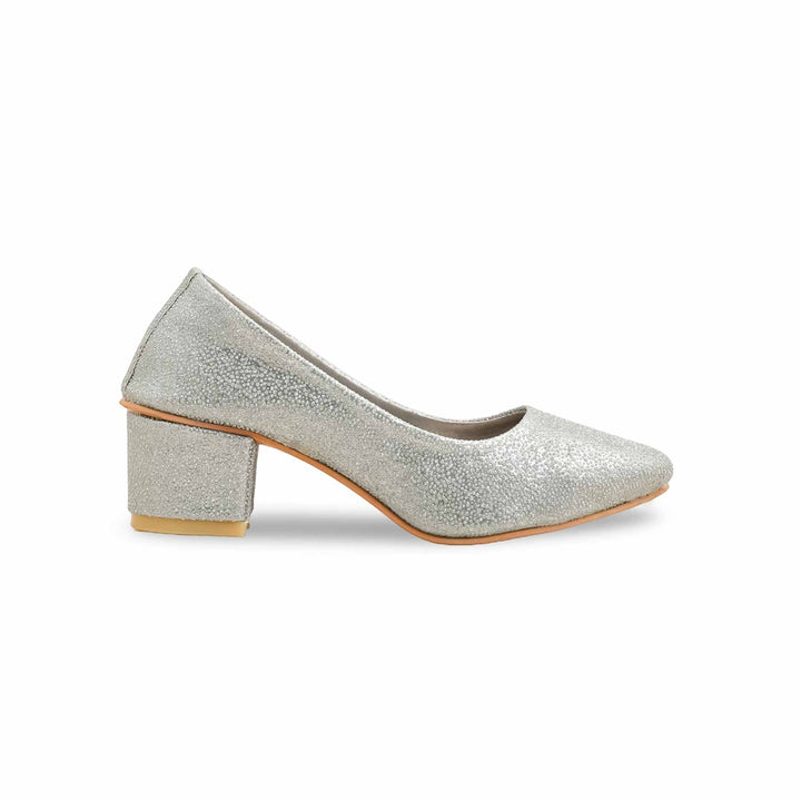 Girls Grey Fancy Court Shoes KD2491