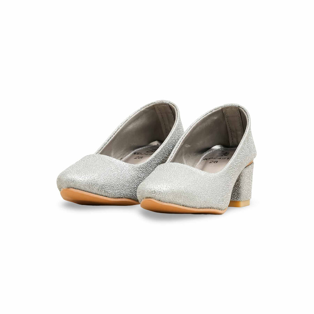 Girls Grey Fancy Court Shoes KD2491