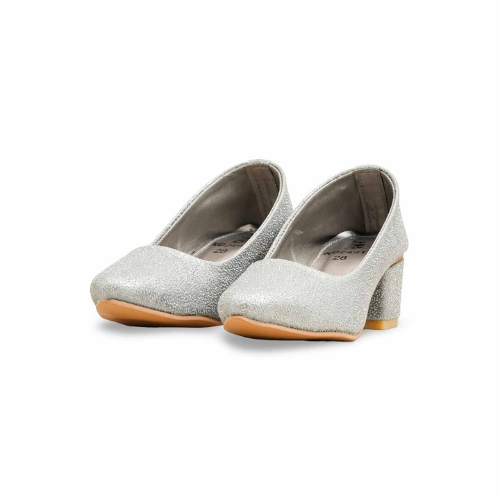 Girls Grey Fancy Court Shoes KD2491
