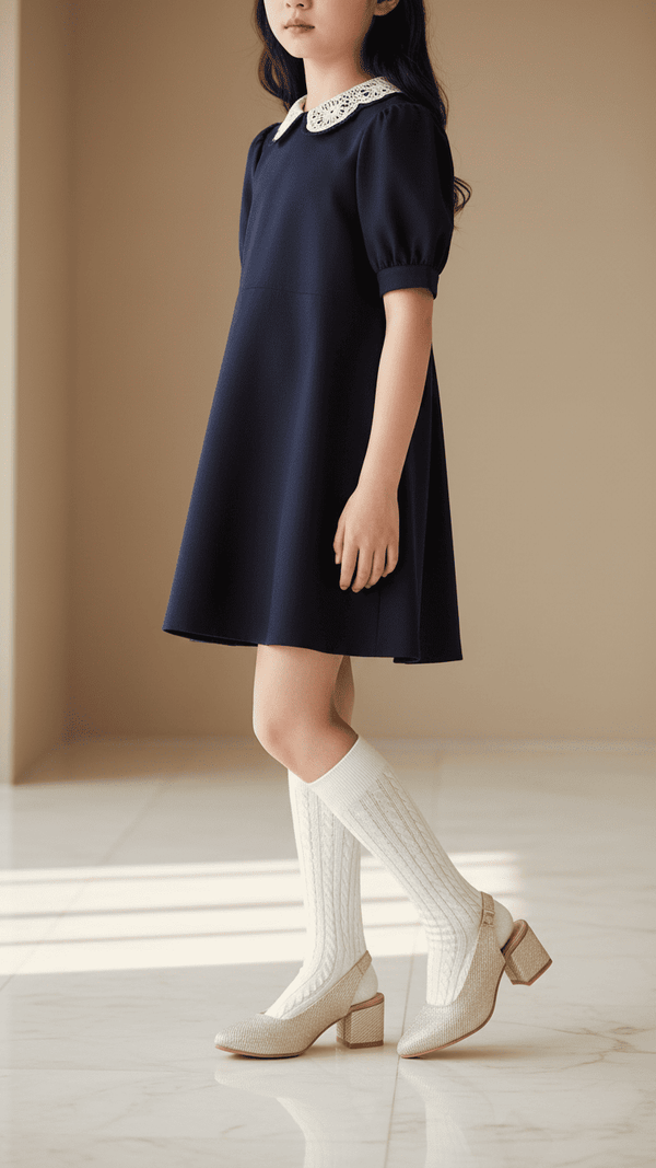 Girls Golden Fancy Court Shoes KD2492