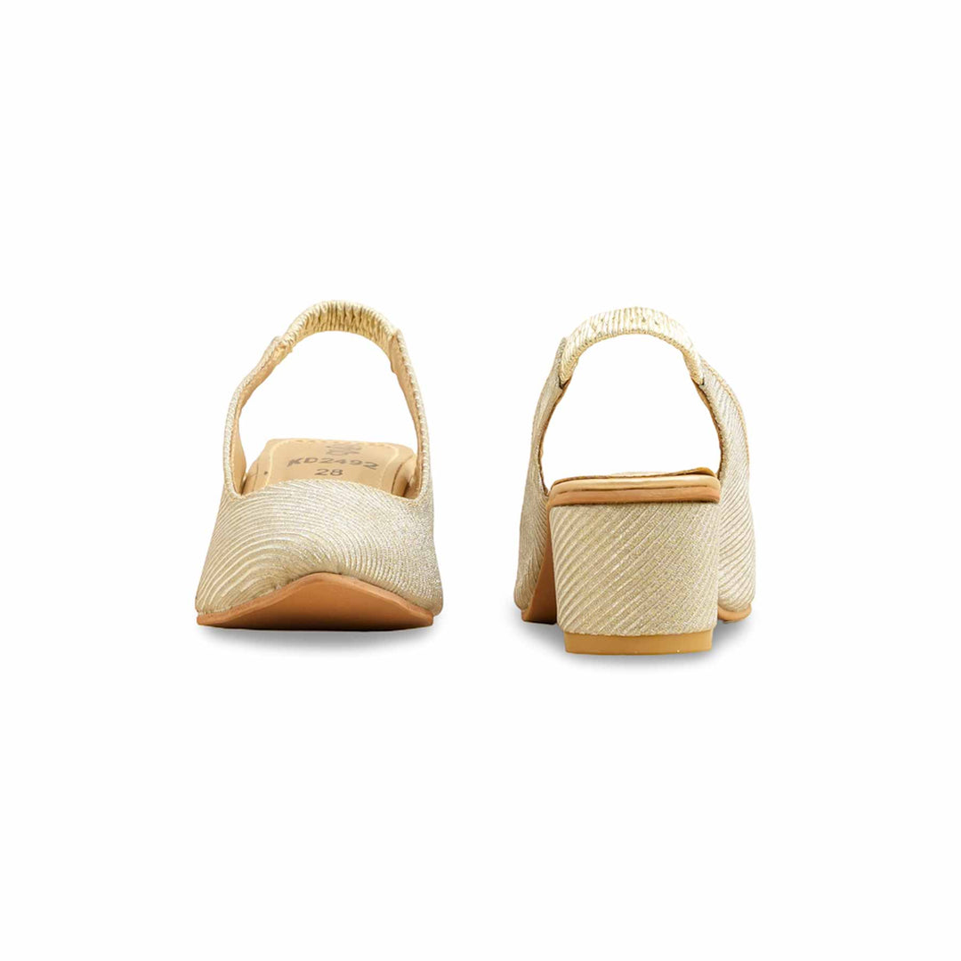 Girls Golden Fancy Court Shoes KD2492
