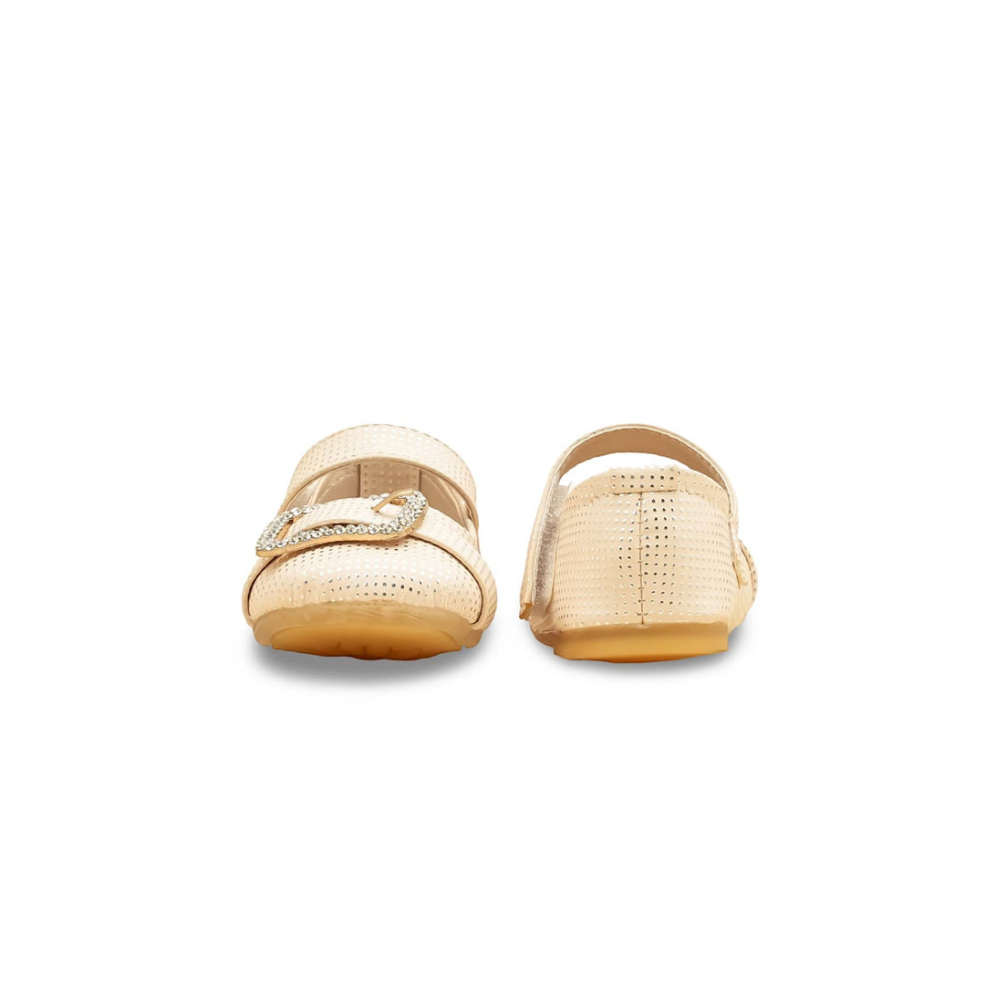 Girls Golden Fancy Pumps KD2530