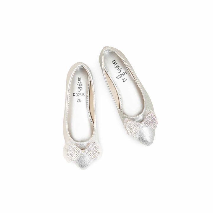 Girls Silver Fancy Pumps KD2535
