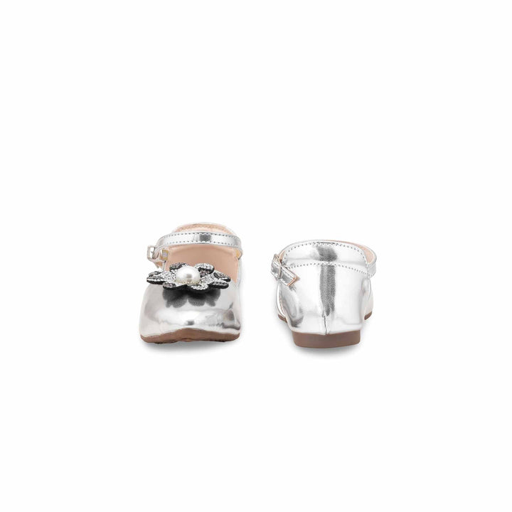 Girls Silver Fancy Pumps KD2537