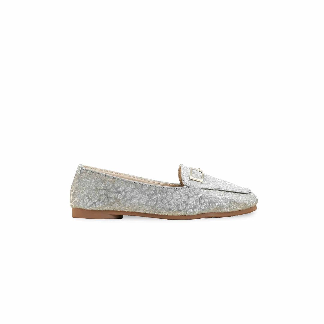 Girls Grey Fancy Moccasin KD2538