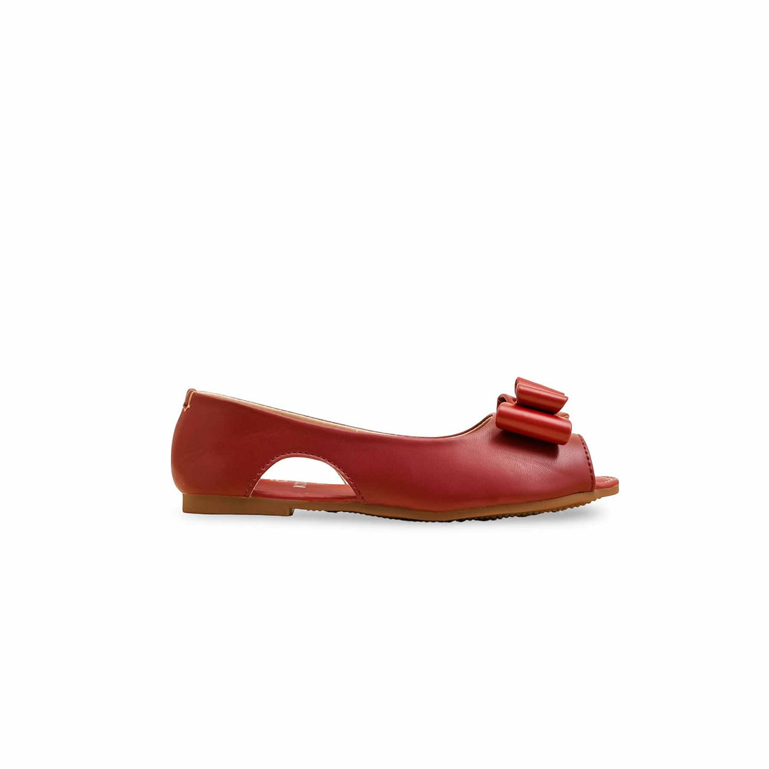Girls Maroon Formal Pumps KD2541