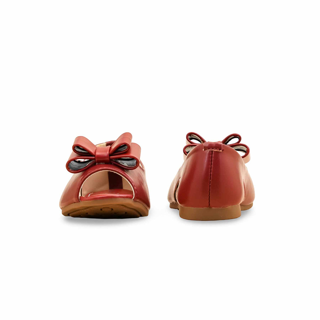 Girls Maroon Formal Pumps KD2541