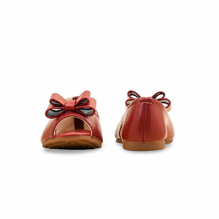 Girls Maroon Formal Pumps KD2541