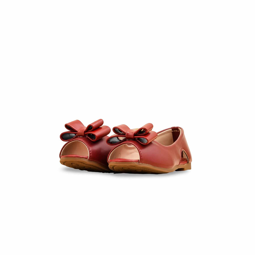 Girls Maroon Formal Pumps KD2541