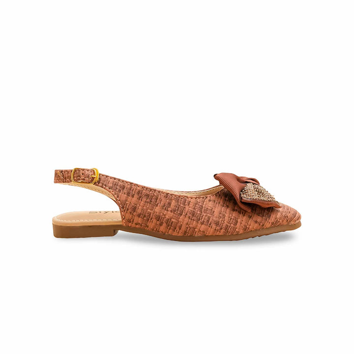 Girls Brown Formal Pumps KD2543