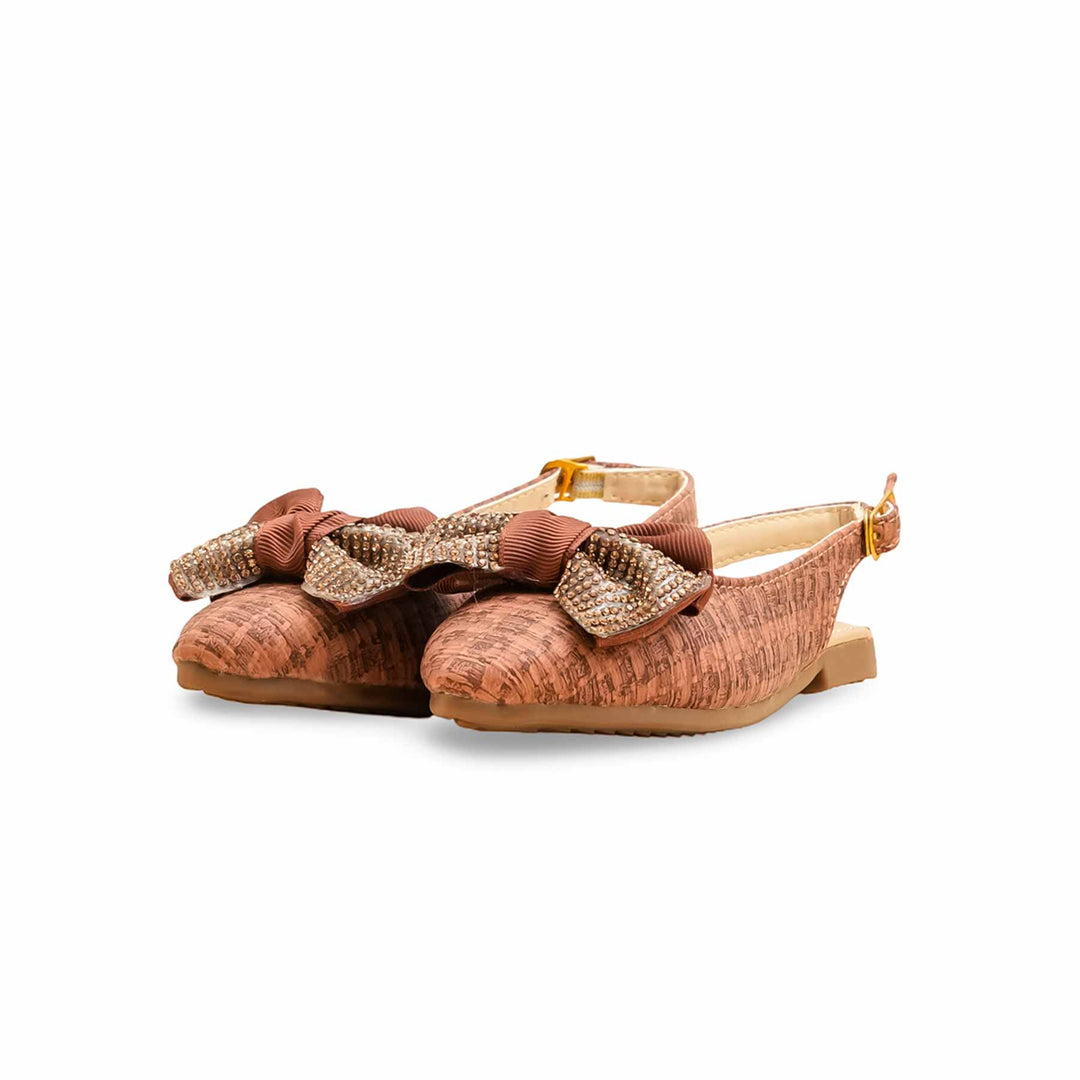 Girls Brown Formal Pumps KD2543