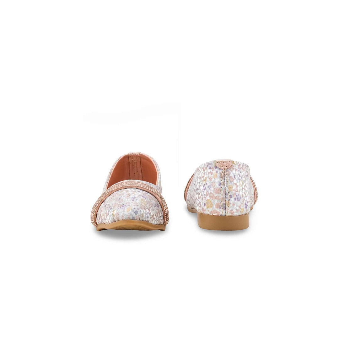 Girls Peach Fancy Pumps KD2544