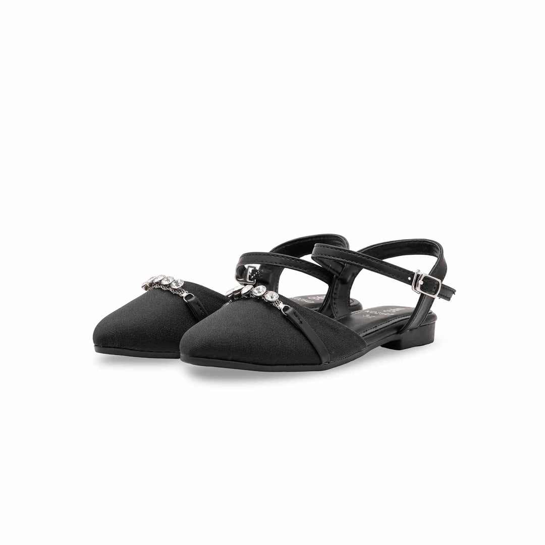 Girls Black Fancy Pumps KD2547