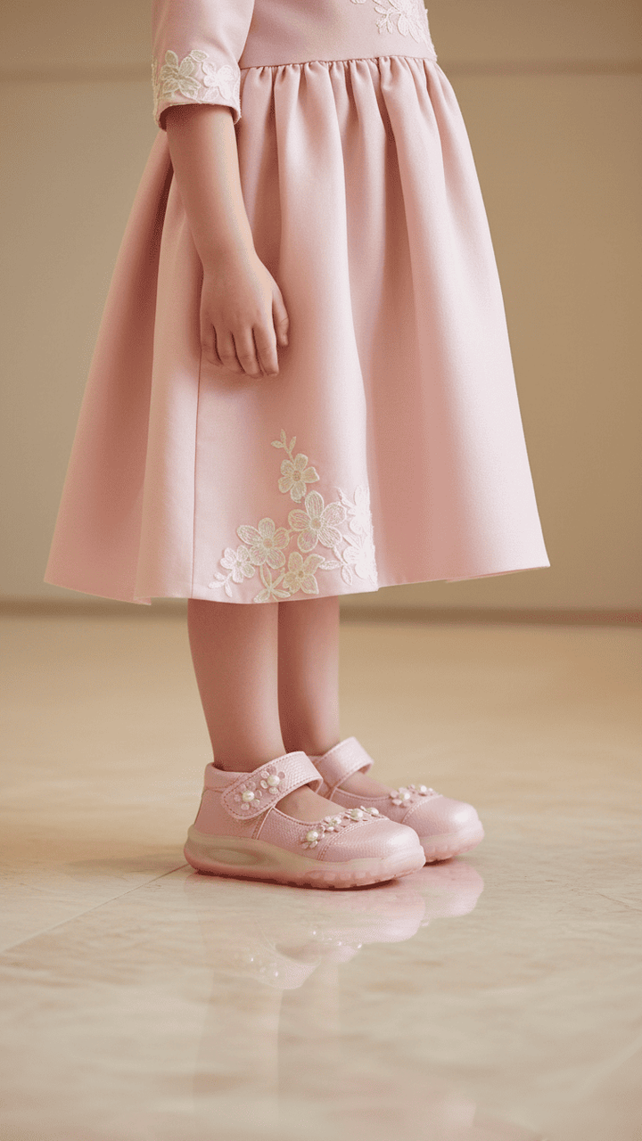 Girls Pink Formal Pumps KD2549