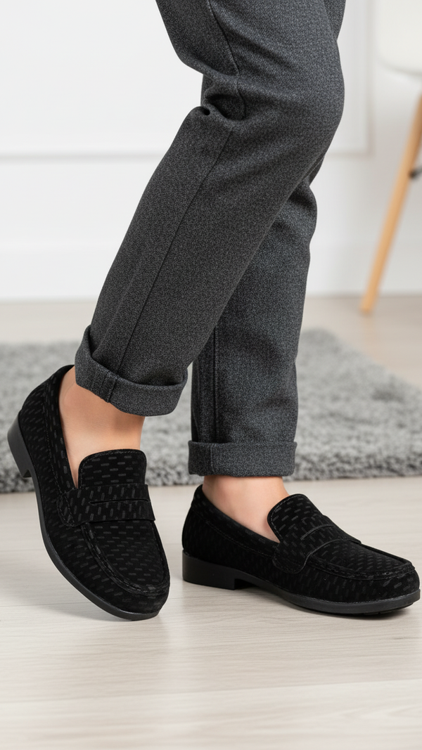 Boys Black Formal Moccasin KD2554