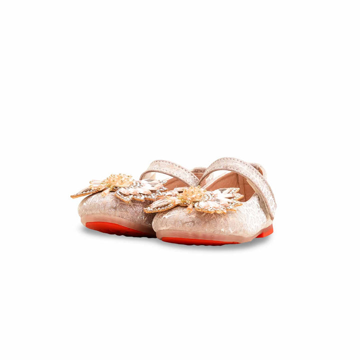 Girls Peach Fancy Pumps KD2557