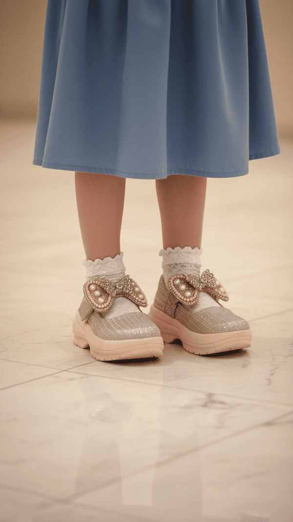 Girls Champagne Fancy Pumps KD2558