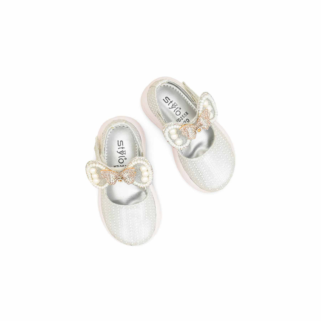 Girls Silver Fancy Pumps KD2558