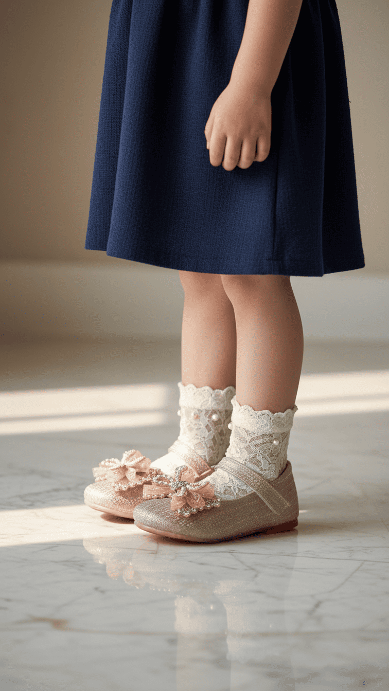 Girls Peach Fancy Pumps KD2559