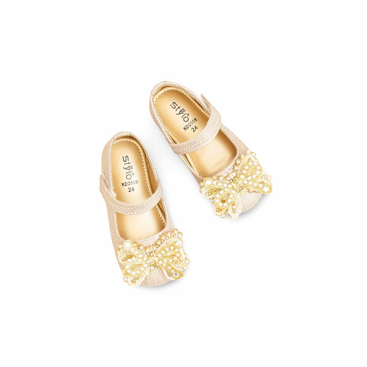 Girls Golden Fancy Pumps KD2559