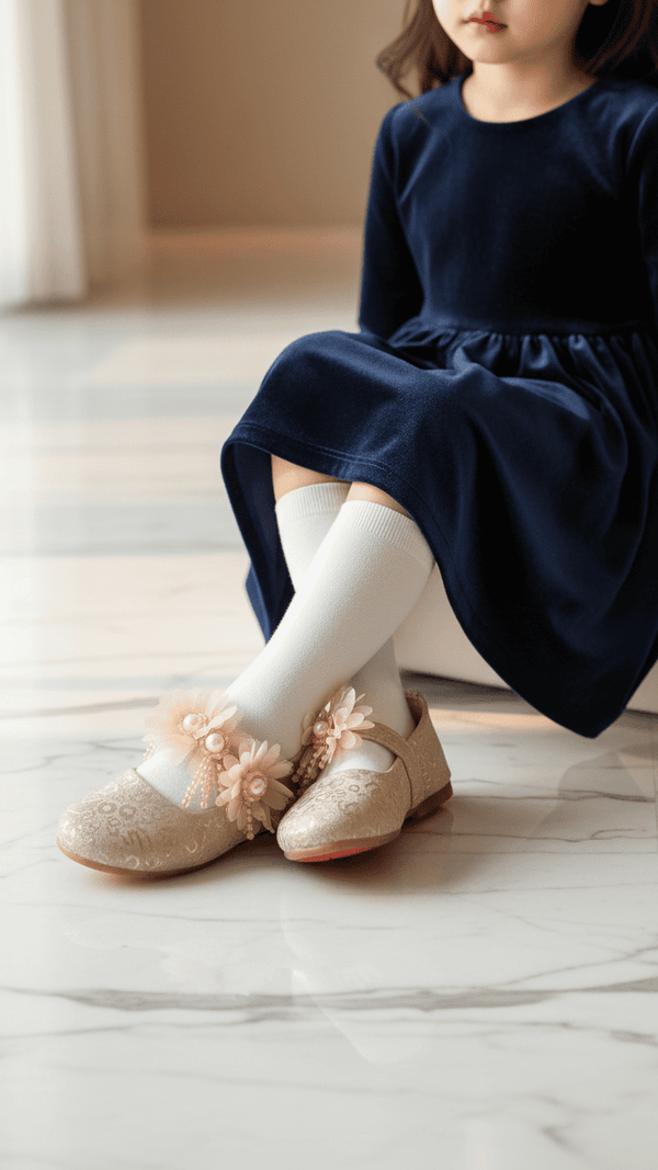 Girls Peach Fancy Pumps KD2560