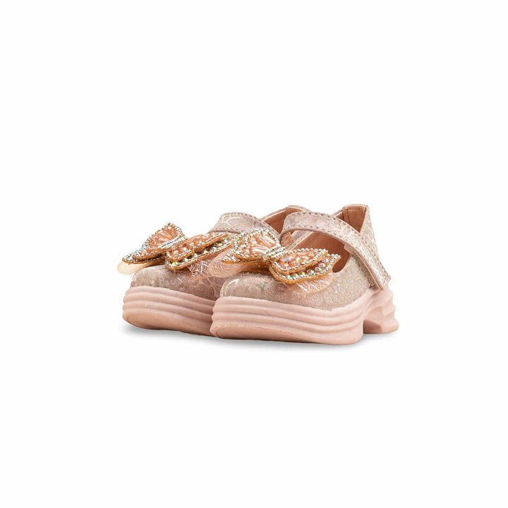 Girls Peach Fancy Pumps KD2561