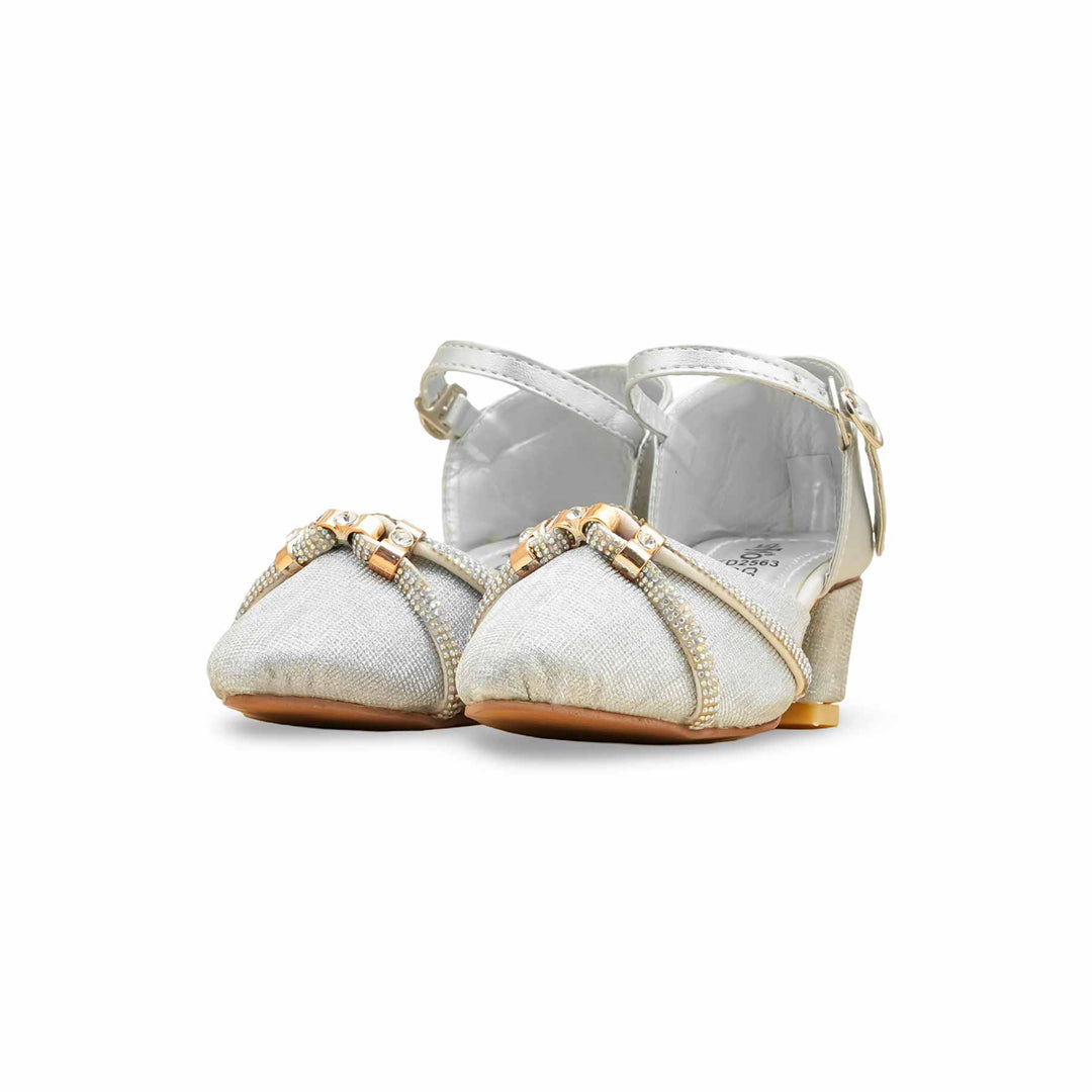 Girls Silver Fancy Pumps KD2563